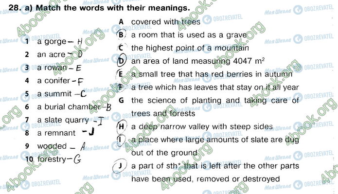 ГДЗ Англійська мова 9 клас сторінка 28(а)